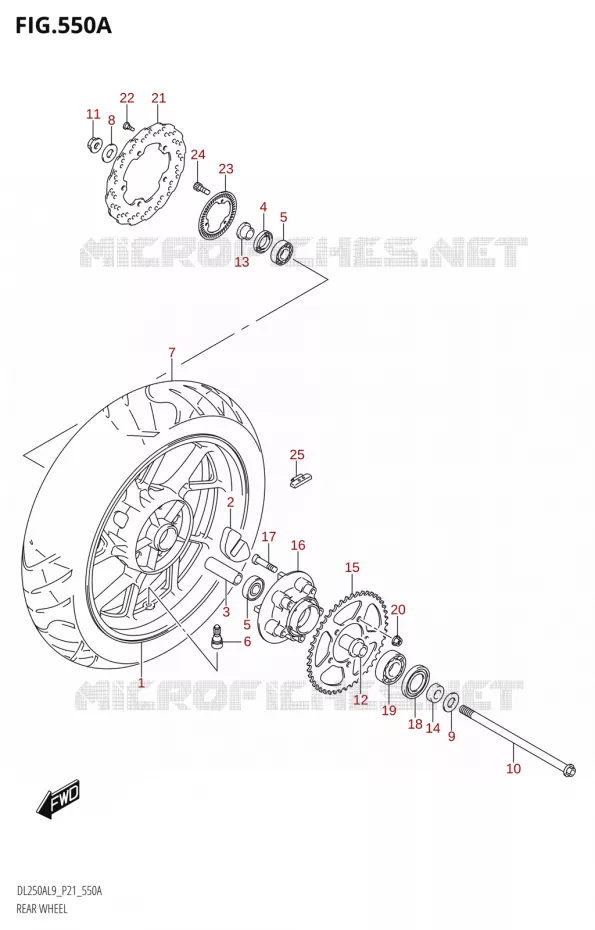 ROUE ARRIERE Suzuki MOTO 250 V-STROM 2019  DL250A L9 (P21)