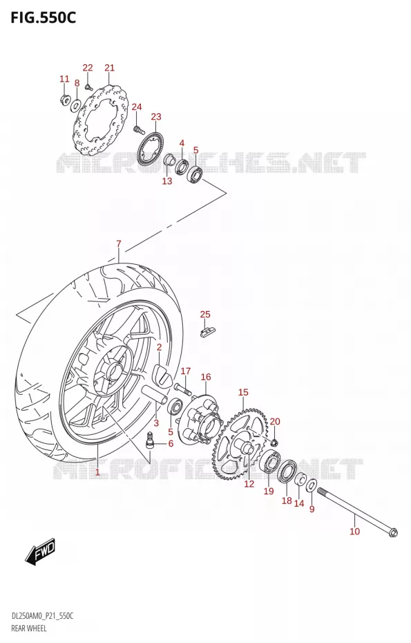 ROUE ARRIERE Suzuki MOTO 250 V-STROM 2020  DL250A M0 / DL250RLZ M0 (P21)