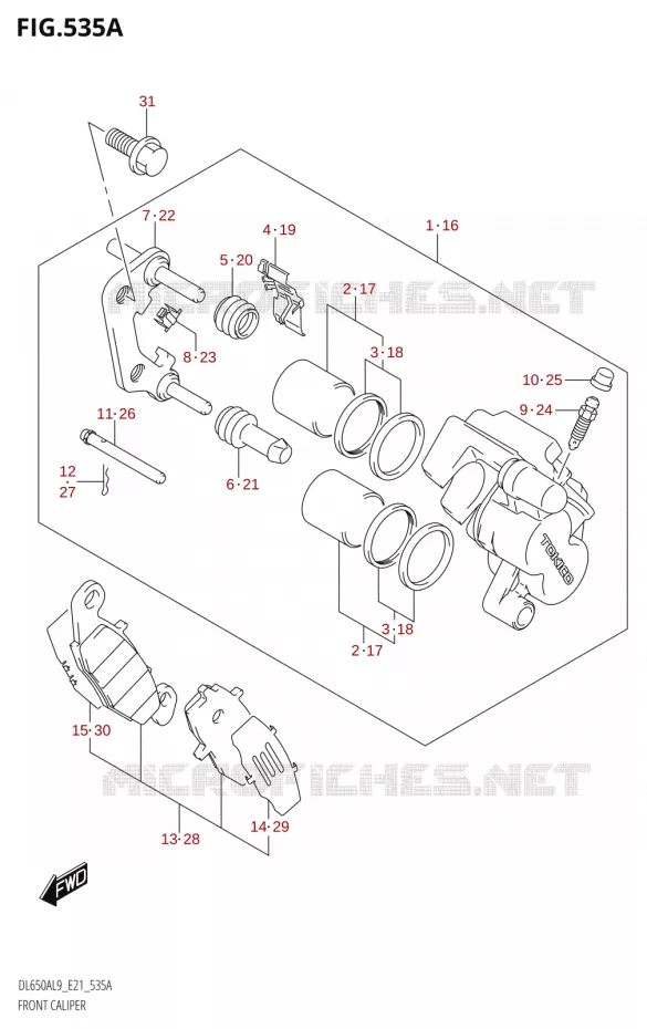 ETRIER DE FREIN AVANT Suzuki MOTO 650 V-STROM 2019  DL650XA L9 (E21)