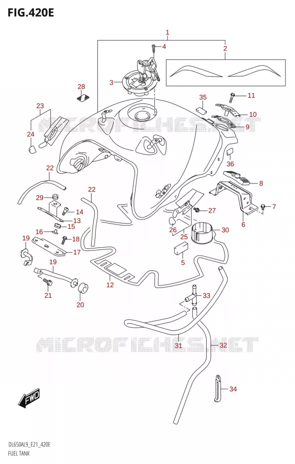 RESERVOIR D'ESSENCEXA) Suzuki MOTO 650 V-STROM 2019  DL650A L9 (E21)