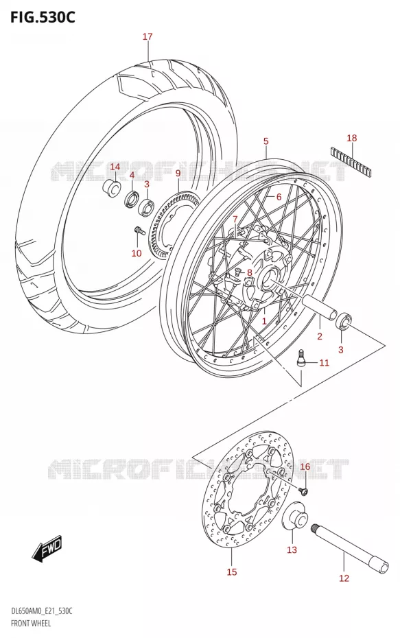 ROUE AVANT (DL650XA,DL650XAUE) Suzuki MOTO 650 V-STROM 2020  DL650XA M0 (E21)