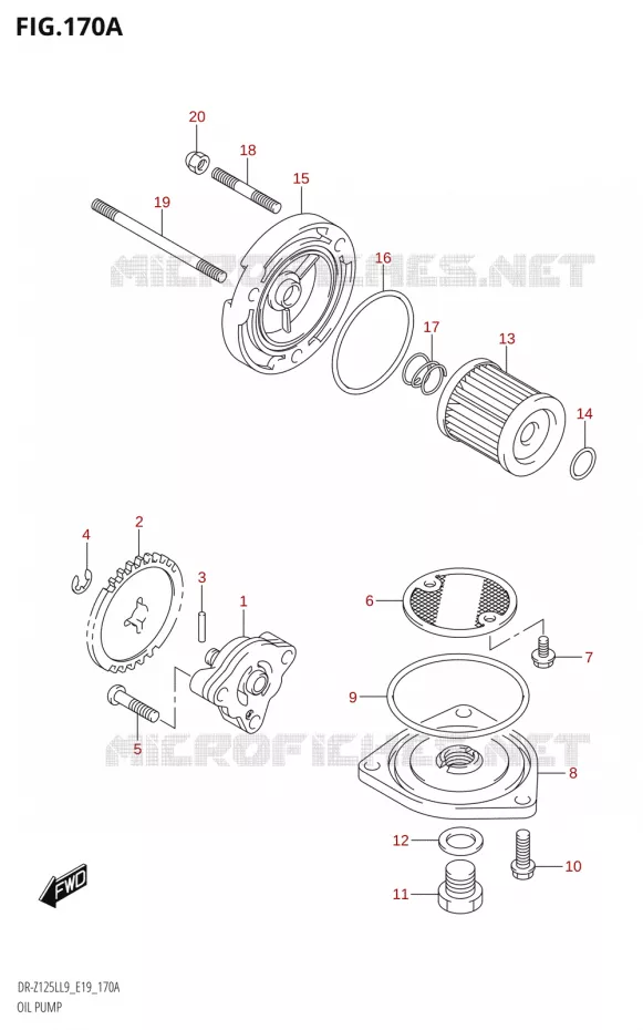POMPE A HUILE Suzuki MOTO 125 DR-Z 2019  DR-Z125L L9 (E19)