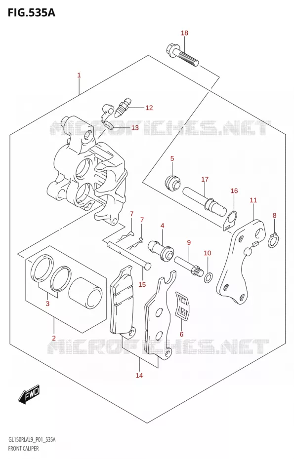 ETRIER DE FREIN AVANT Suzuki MOTO 150 INTRUDER 2019  GL150RLA L9 (P01)