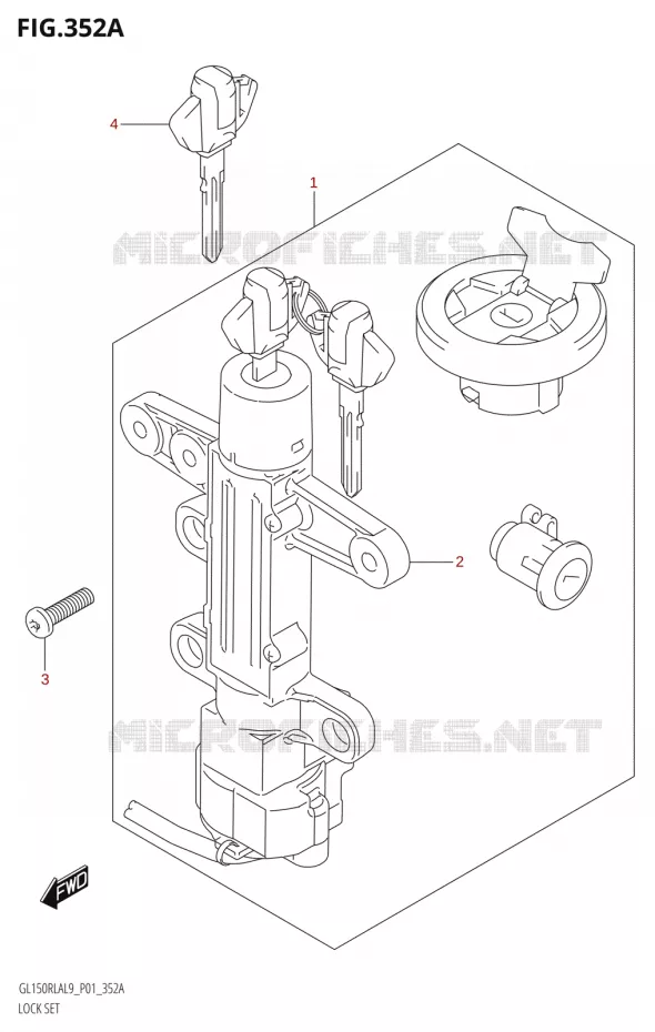 KIT SERRURE Suzuki MOTO 150 INTRUDER 2019  GL150RLA L9 (P01)