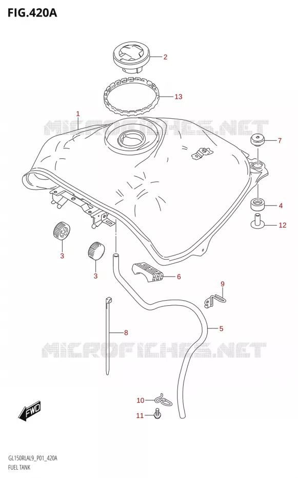 RESERVOIR D'ESSENCE Suzuki MOTO 150 INTRUDER 2019  GL150RLA L9 (P01)