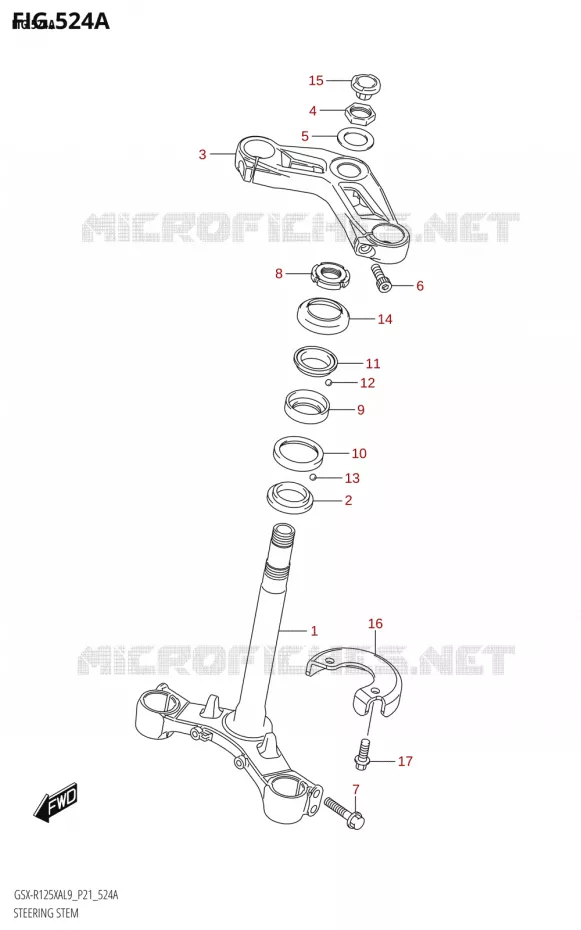 COLONNE DE DIRECTION Suzuki MOTO 125 GSX-R 2019  GSX-R125XA L9 (P21)