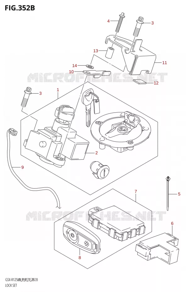 KIT SERRURE Suzuki MOTO 125 GSX-R 2019  GSX-R125XA L9 (P21)