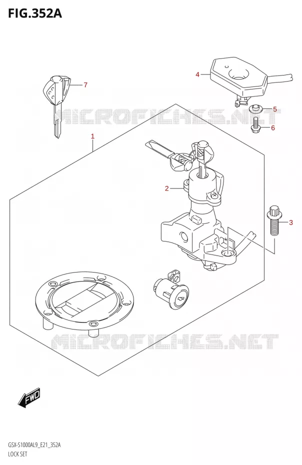 KIT SERRURE Suzuki MOTO 1000 GSX-S 2019  GSX-S1000ZAUF L9 (E21)