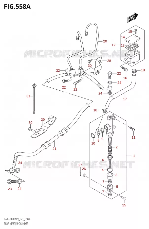 MAITRE CYLINDRE ARRIERE Suzuki MOTO 1000 GSX-S 2019  GSX-S1000YA L9 (E21)