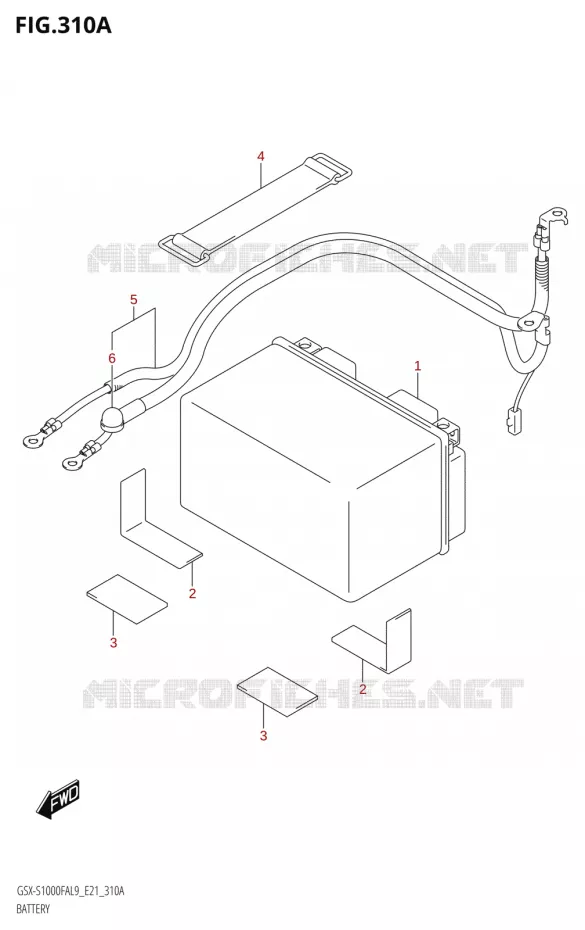 BATTERIE Suzuki MOTO 1000 GSX-S 2019  GSX-S1000FYA L9 (E21)