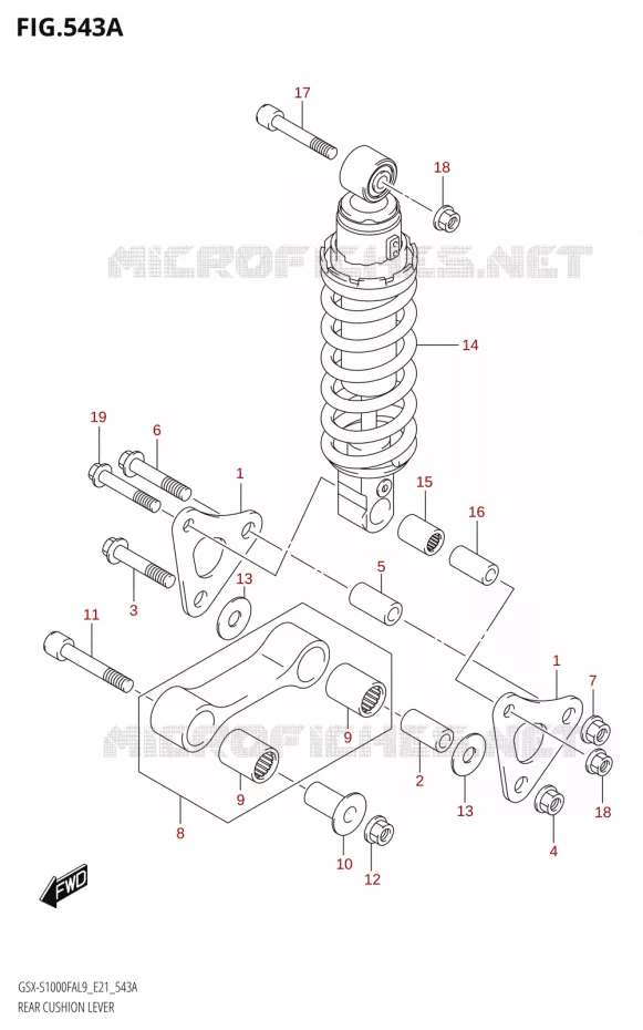 BIELLETTE DE SUSPENSION ARRIERE Suzuki MOTO 1000 GSX-S 2019  GSX-S1000FZA L9 (E21)