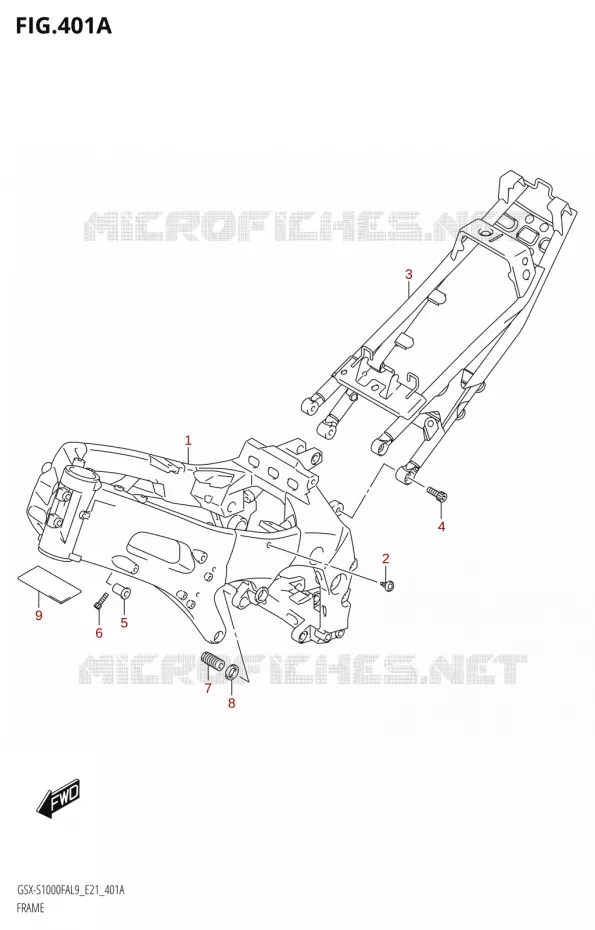 CADRE Suzuki MOTO 1000 GSX-S 2019  GSX-S1000FAUF L9 (E21)