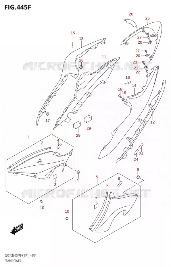CARENAGES (GSX-S1000FZAUF:L9:E21) Suzuki MOTO 1000 GSX-S 2019  GSX-S1000FZAUF L9 (E21)
