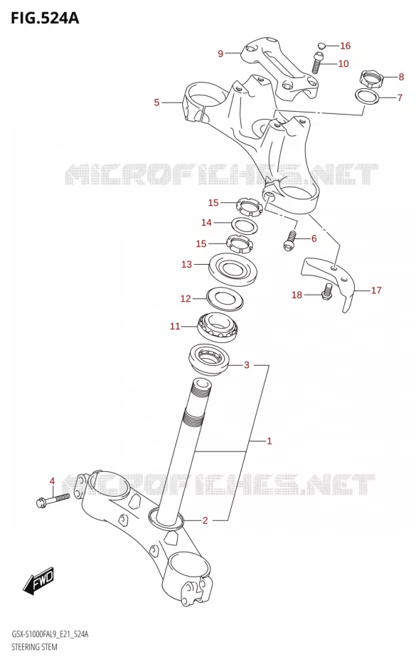 COLONNE DE DIRECTION Suzuki MOTO 1000 GSX-S 2019  GSX-S1000FYAUF L9 (E21)