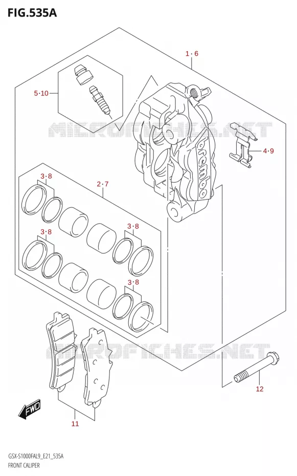 ETRIER DE FREIN AVANT Suzuki MOTO 1000 GSX-S 2019  GSX-S1000FAUF L9 (E21)