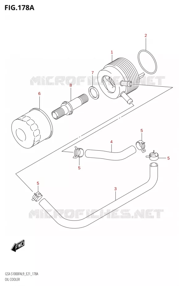 RADIATEUR D'HUILE Suzuki MOTO 1000 GSX-S 2019  GSX-S1000FYA L9 (E21)