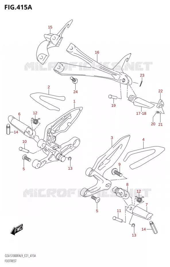 REPOSE PIEDS Suzuki MOTO 1000 GSX-S 2019  GSX-S1000FYAUF L9 (E21)
