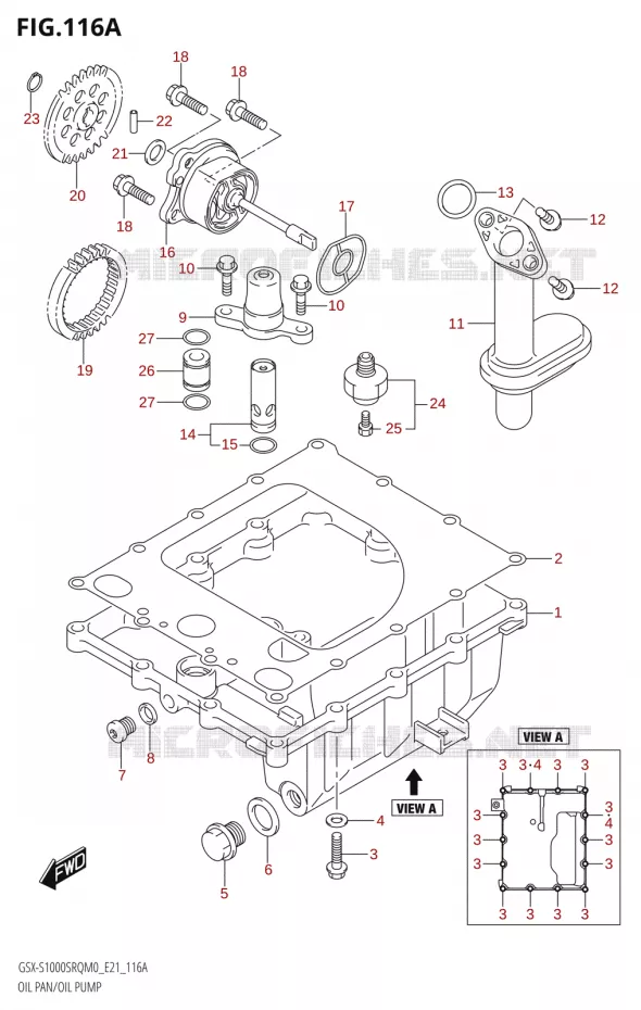 CARTER INFERIEUR - POMPE A HUILE Suzuki MOTO 1000 KATANA 2019  GSX-S1000STQ L9 (E21)