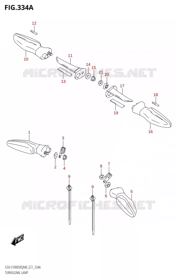 CLIGNOTANTS Suzuki MOTO 1000 KATANA 2020  GSX-S1000STQ M0 (E21)