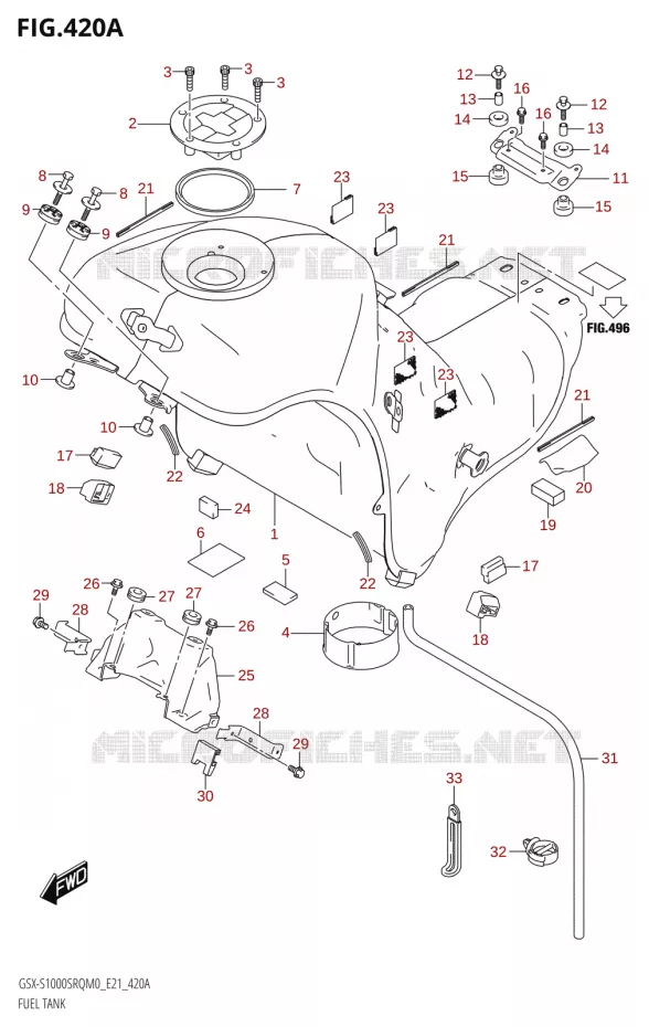 RESERVOIR D'ESSENCE Suzuki MOTO 1000 KATANA 2020  GSX-S1000STQ M0 (E21)