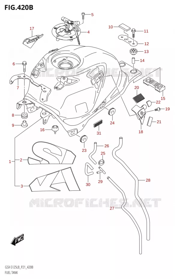 RESERVOIR D'ESSENCELX:L8:P21) Suzuki MOTO 125 GSX-S 2018  GSX-S125ML L8 (P21)