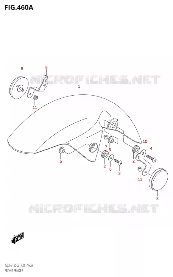 GARDE BOUE AVANT Suzuki MOTO 125 GSX-S 2018  GSX-S125MLX L8 (P21)