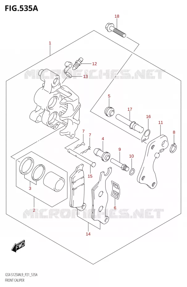 ETRIER DE FREIN AVANT Suzuki MOTO 125 GSX-S 2019  GSX-S125XA L9 (P21)