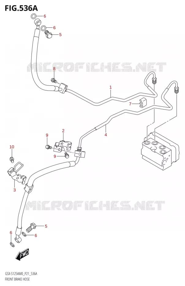 DURITE DE FREIN AVANT Suzuki MOTO 125 GSX-S 2020  GSX-S125A M0 / GSX-S125XA M0 (P21)