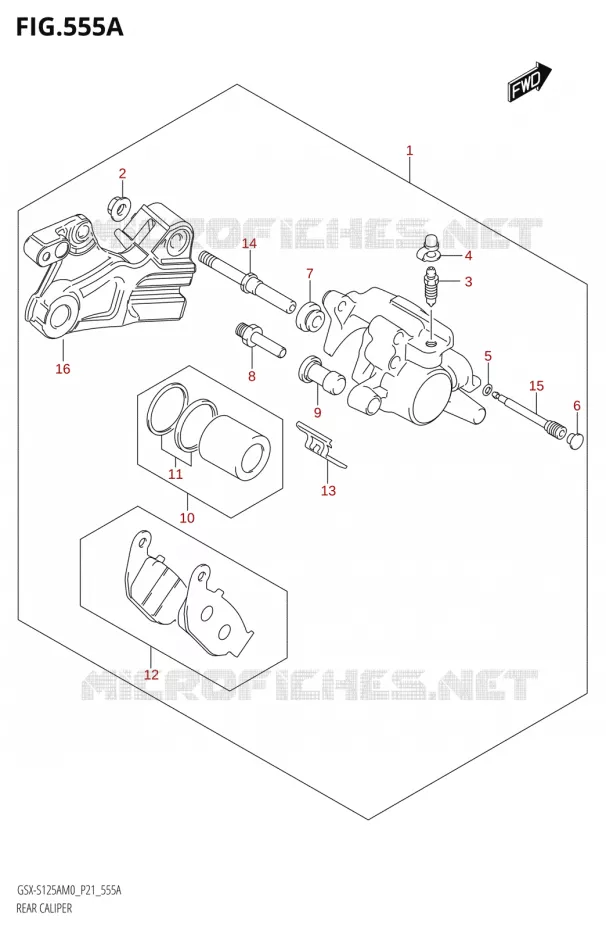 ETRIER DE FREIN ARRIERE Suzuki MOTO 125 GSX-S 2020  GSX-S125A M0 / GSX-S125XA M0 (P21)