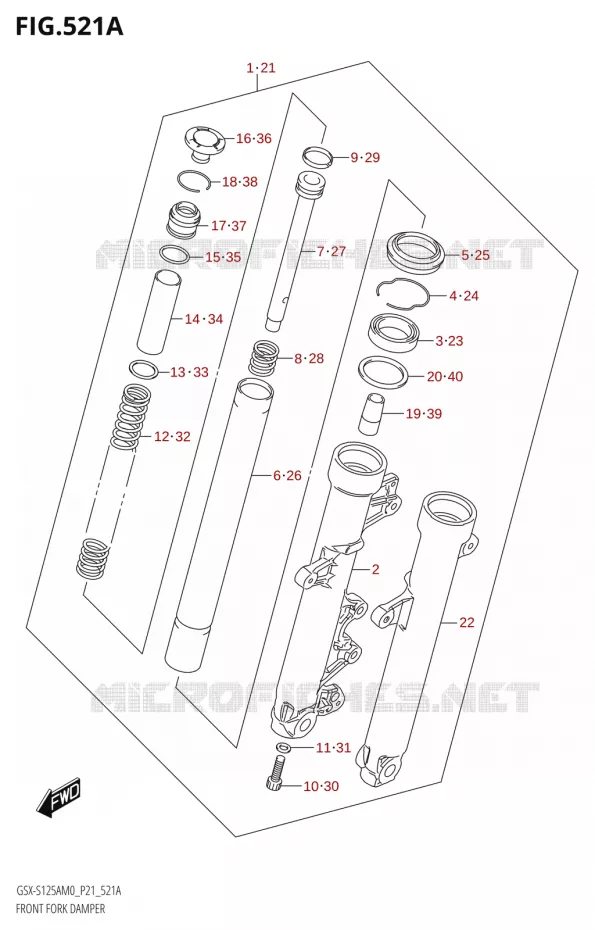 FOURCHE Suzuki MOTO 125 GSX-S 2020  GSX-S125A M0 / GSX-S125XA M0 (P21)