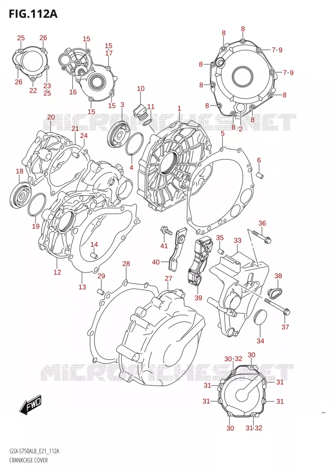 COUVERCLES DE CARTERS Suzuki MOTO 750 GSX-S 2018  GSX-S750A L8 (E21)