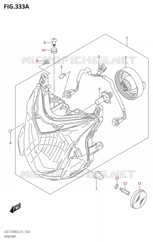 PHARE Suzuki MOTO 750 GSX-S 2018  GSX-S750A L8 (E21)
