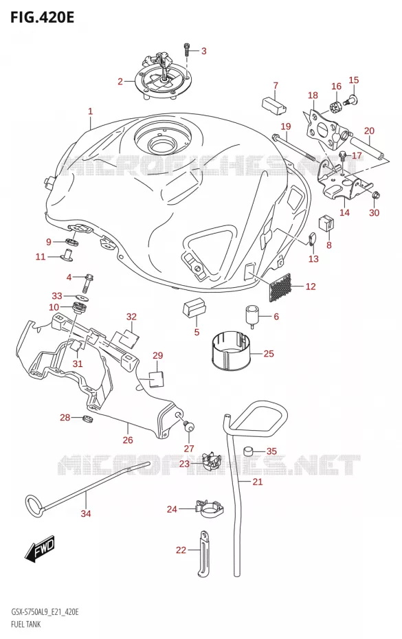 RESERVOIR D'ESSENCEQZ:L9:E21) Suzuki MOTO 750 GSX-S 2019  GSX-S750A L9 (E21)