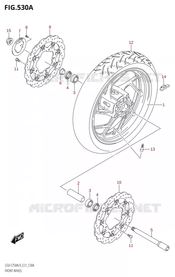 ROUE AVANT (GSX-S750A:L9:E21) Suzuki MOTO 750 GSX-S 2019  GSX-S750A L9 (E21)