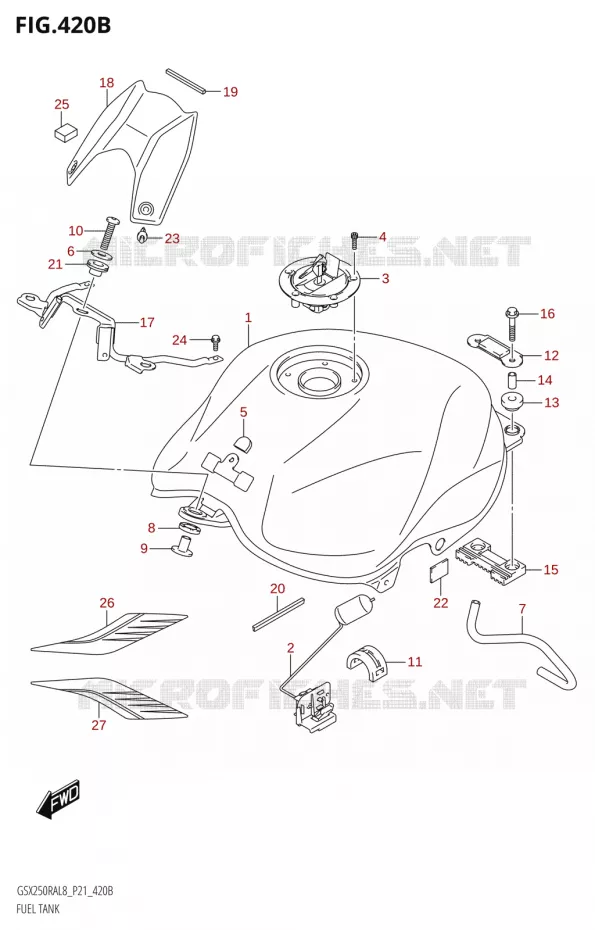 RESERVOIR D'ESSENCEL8:P21) Suzuki MOTO 250 INAZUMA 2018  GW250RAZ L8 (P21)