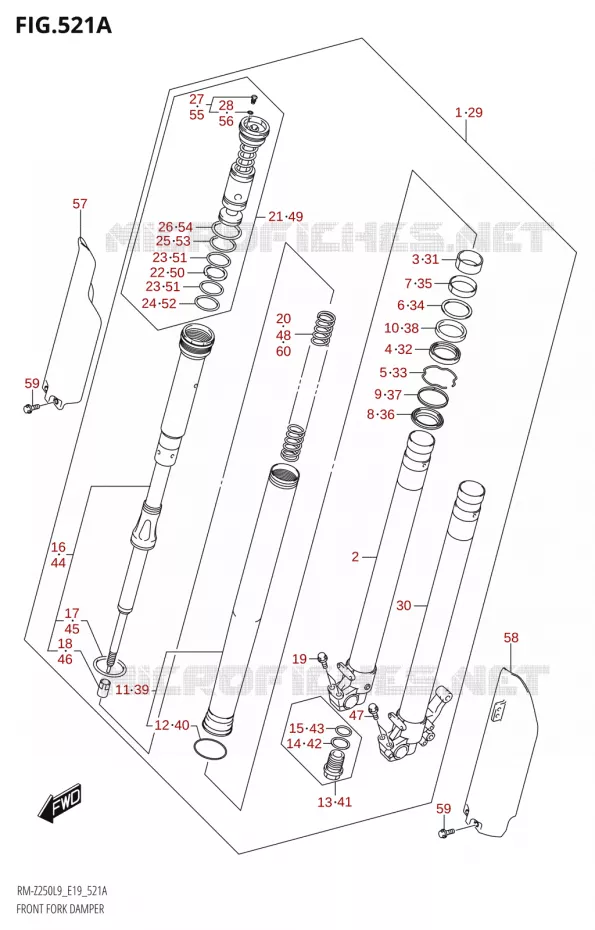 FOURCHE Suzuki MOTO 250 RM-Z 2019  RM-Z250 L9 (E19)