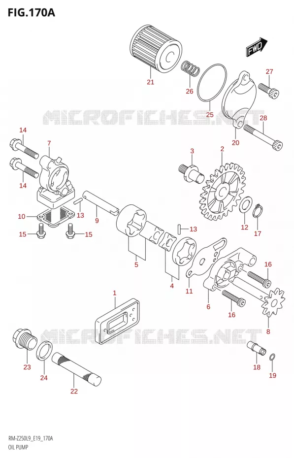 POMPE A HUILE Suzuki MOTO 250 RM-Z 2019  RM-Z250 L9 (E19)