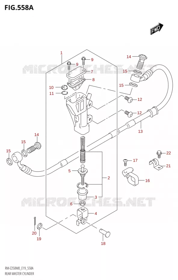 MAITRE CYLINDRE ARRIERE Suzuki MOTO 250 RM-Z 2020  RM-Z250 M0 (E19)