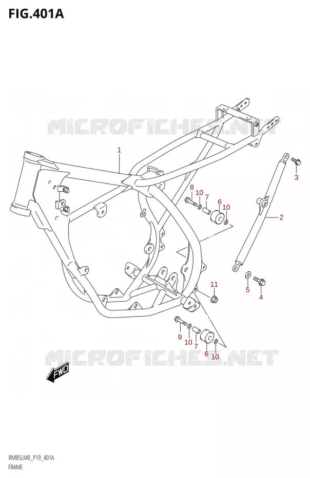 CADRE Suzuki MOTO 85 RM 2020  RM85L M0 (P19)