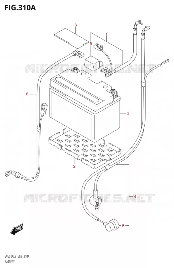 BATTERIE Suzuki MOTO 650 SV 2019  SV650A L9 (E02)