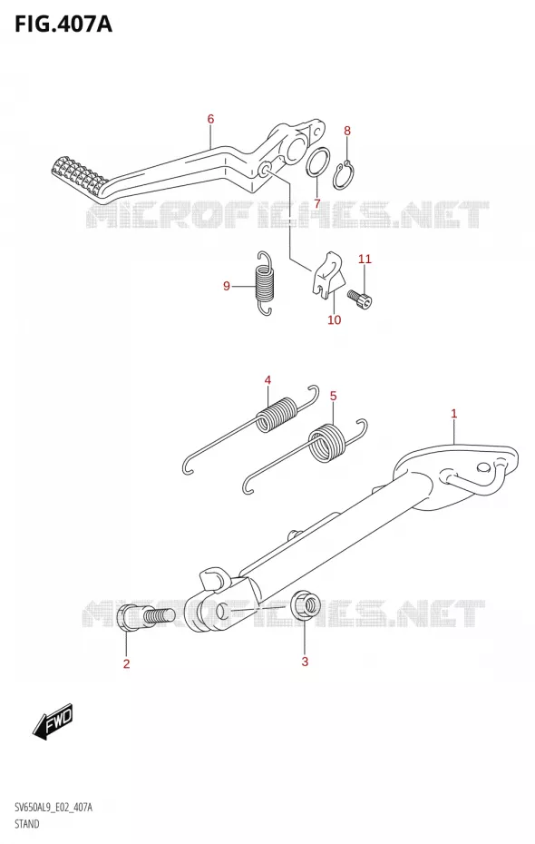 BEQUILLE (SV650AL9 E02) Suzuki MOTO 650 SV 2019  SV650A L9 (E02)