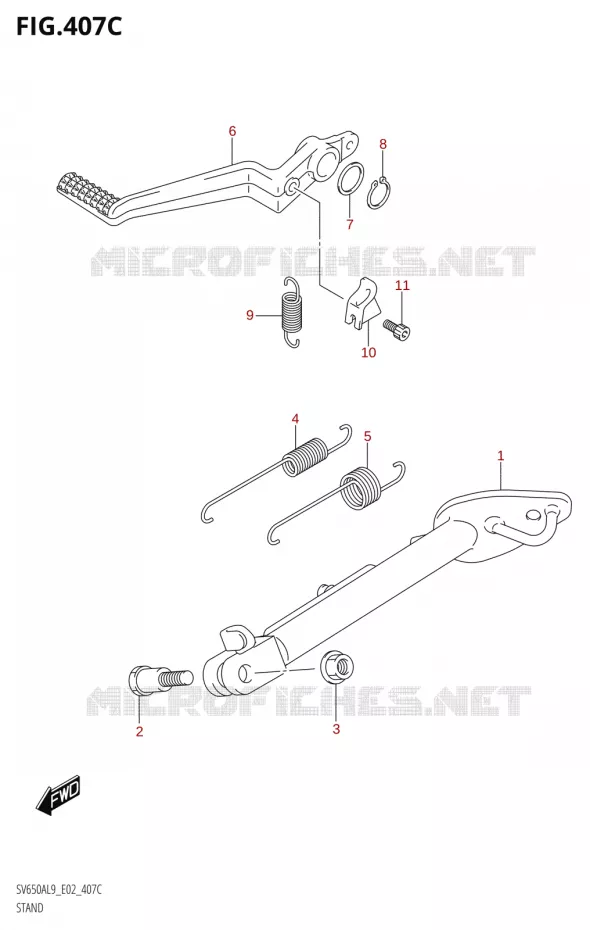 BEQUILLE (SV650XAL9 E02) Suzuki MOTO 650 SV 2019  SV650XA L9 (E02)