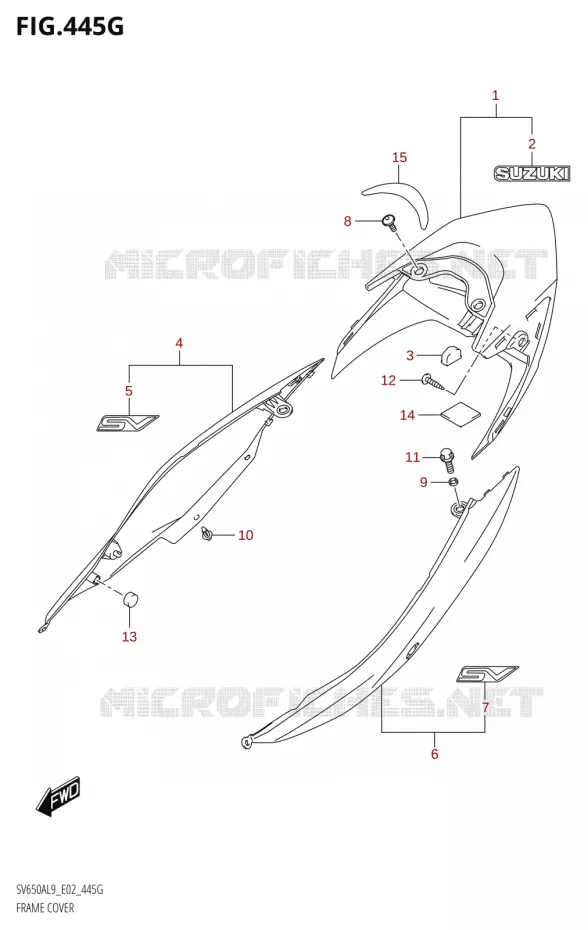 CARENAGES ARRIERE650AUL9 E02) (FOR YVB,QEB) Suzuki MOTO 650 SV 2019  SV650A L9 (E02)