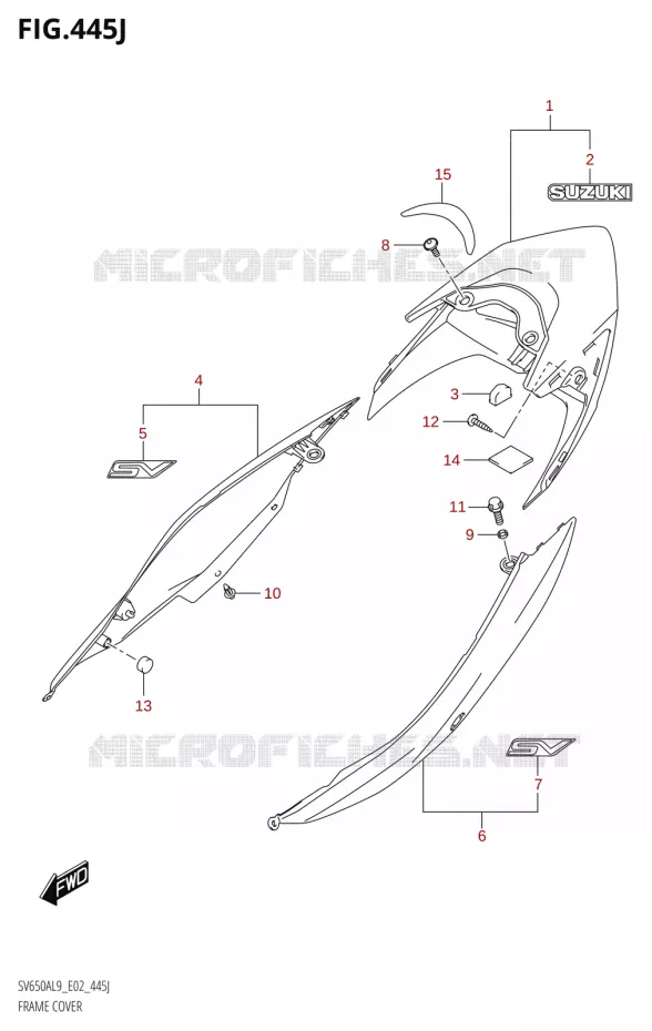 CARENAGES ARRIERE650AUL9 E19) (FOR YVB,QEB) Suzuki MOTO 650 SV 2019  SV650XA L9 (E02)