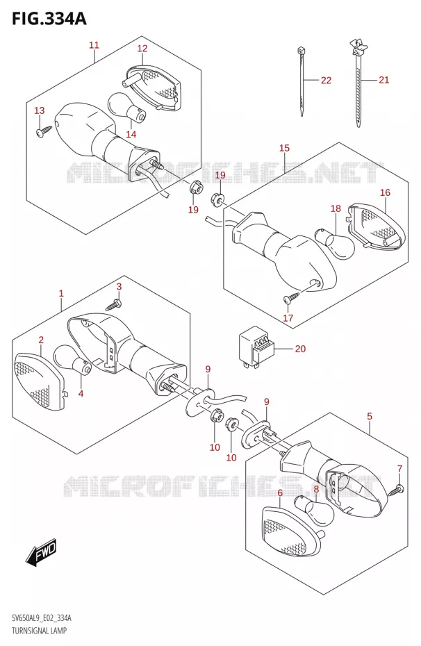 CLIGNOTANTS Suzuki MOTO 650 SV 2019  SV650A L9 (E02)