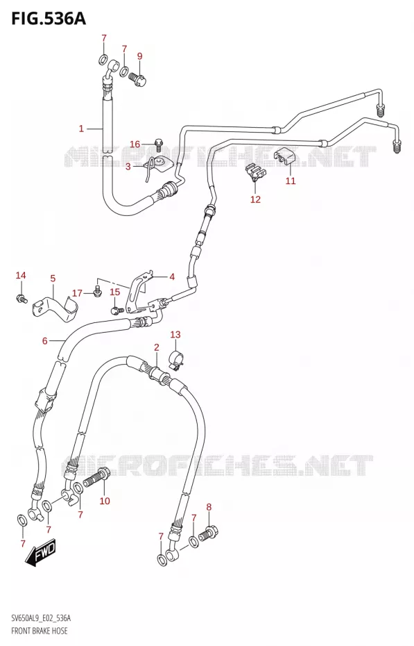 DURITE DE FREIN AVANT650AL9 E02) Suzuki MOTO 650 SV 2019  SV650A L9 (E02)