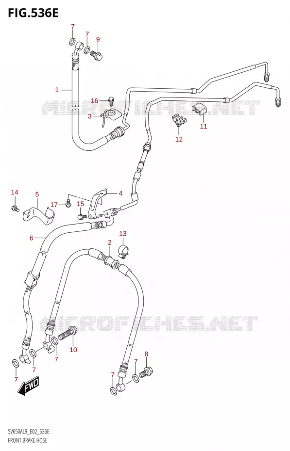 DURITE DE FREIN AVANT650AUL9 E02) Suzuki MOTO 650 SV 2019  SV650A L9 (E02)