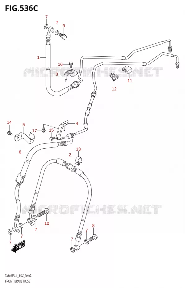 DURITE DE FREIN AVANT650XAL9 E02) Suzuki MOTO 650 SV 2019  SV650XA L9 (E02)