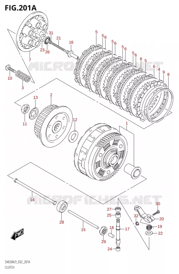 EMBRAYAGE Suzuki MOTO 650 SV 2019  SV650A L9 (E02)