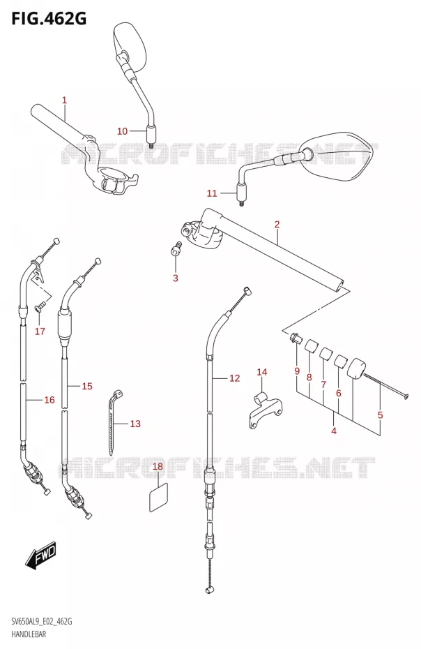GUIDON (SV650XAUL9 E02) Suzuki MOTO 650 SV 2019  SV650XA L9 (E02)